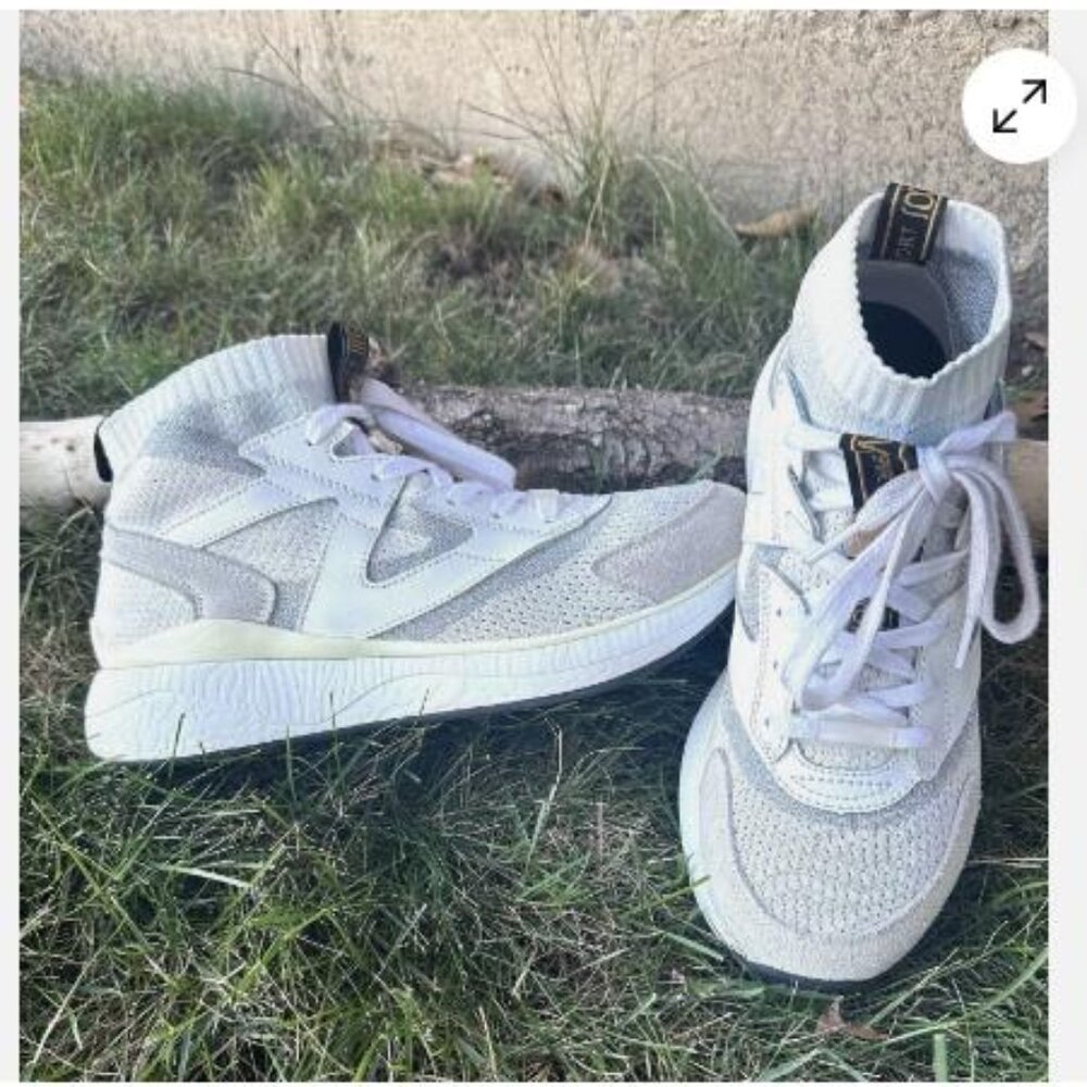 Roberta Cavalli Sport Chunky Knit Sneakers Womens Sz 9 / 40 White Luxury